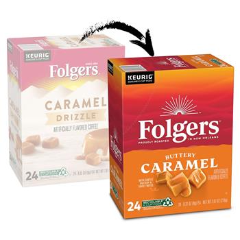 Folgers&#174; Buttery Caramel Coffee K-Cup Pods, Medium Roast, 24/Box