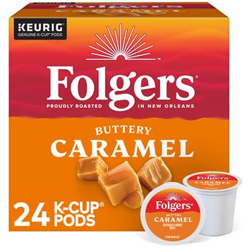 Folgers Buttery Caramel Coffee K-Cup Pods, Medium Roast, 24/Box