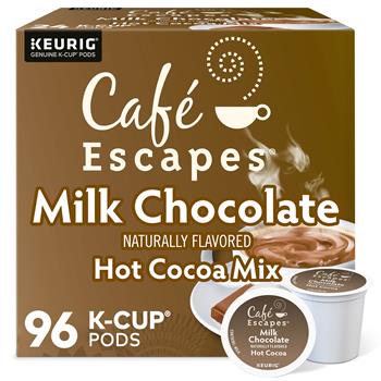 Caf&#233; Escapes Milk Chocolate Hot Cocoa K-Cup&#174; Pods, 24/BX, 4 BX/CT