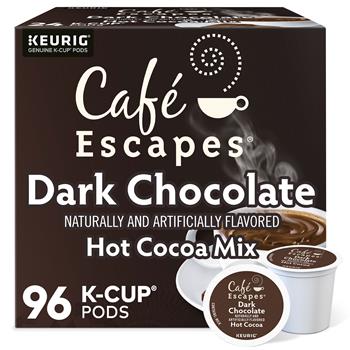 Caf&#233; Escapes Dark Chocolate Hot Cocoa K-Cup&#174; Pods, 24/BX, 4 BX/CT
