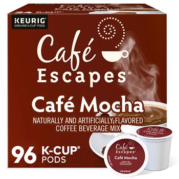 Caf&#233; Escapes Mocha K-Cup Pods, 4 Boxes of 24 Pods, 96/Carton