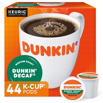 Dunkin&#39; Decaf Keurig Single-Serve K-Cup Pods, Medium Roast Coffee, 44/Box