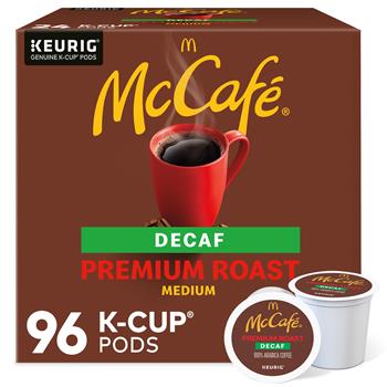McCafe Premium Roast Decaf Coffee K-Cup Pods, 4 Boxes of 24 Pods, 96/Case