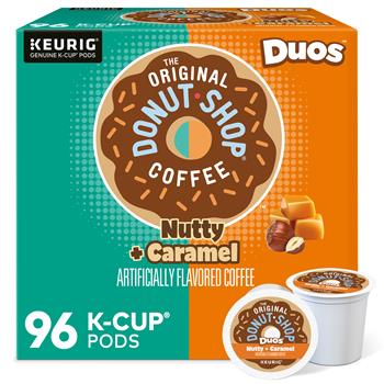 The Original Donut Shop Duos Nutty + Caramel K-Cup&#174; Pods, Medium Roast Coffee, 96/CS