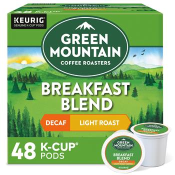 Green Mountain Coffee&#174; Roasters Breakfast Blend Decaf, K-Cup Pods, Light Roast Coffee, 48/Box