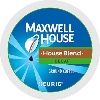 Maxwell House House Blend Decaf Coffee K-Cup Pods, 4 Boxes of 24 Pods, 96/Carton