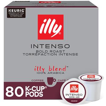 illy Intenso Coffee, Single Serve K-Cup Pods, 4 Boxes of 20 Pods, 80/Carton