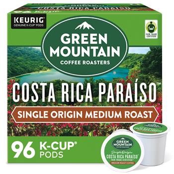 Green Mountain Coffee K-Cup Pods Costa Rica Paraiso, 4 Boxes of 24 Pods, 96/Case