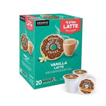 The Original Donut Shop Vanilla One Step Latte K-Cup Pods, Dark Roast, 20/BX