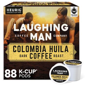 Laughing Man K-Cup Pods, Colombia Huila, 4 Boxes of 22 Pods, 88/Case