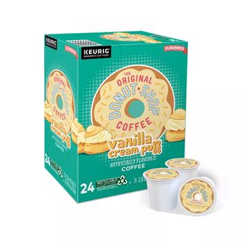 The Original Donut Shop&#174; Vanilla Cream Puff K-Cup Pods, Medium Roast, 24/BX