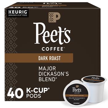 Peet&#39;s Coffee &amp; Tea Major Dickason&#39;s Blend K-Cup Pods, Dark Roast, 40/Box