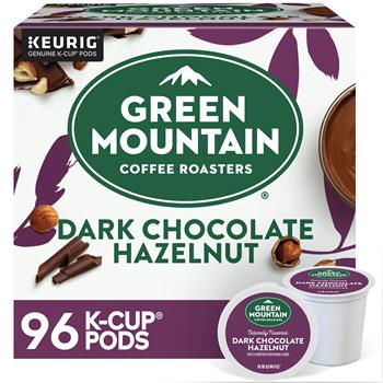 Green Mountain Coffee Dark Chocolate Hazelnut Coffee K-Cup Pods, Medium Roast, 4 Boxes of 24 Pods, 96/Carton