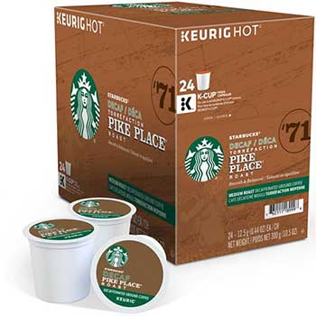 Starbucks Pike Place&#174; Roast Decaf Coffee K-Cup&#174; Pods, 24/BX