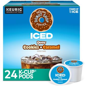The Original Donut Shop Iced Duos Cookies + Caramel K-Cup Pods, Medium Roast, 24/Box