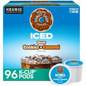 The Original Donut Shop Iced Duos Cookies + Caramel K-Cup Pods, Medium Roast, 24/Box, 4 Boxes/Carton