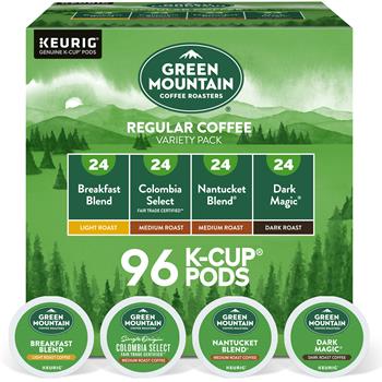 Green Mountain Coffee Regular Coffee Variety Pack K-Cup Pods, 24/Box, 4 Boxes/Carton