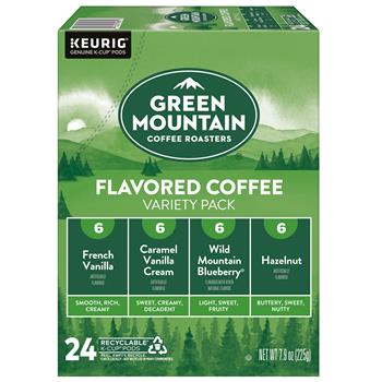 Green Mountain Coffee Flavored Coffee Variety Pack K-Cup Pods, Light Roast, 24/Box
