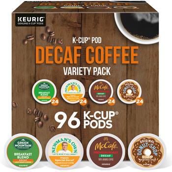 Keurig Decaf Coffee Variety Pack K-Cup Pods, 24/Box, 4 Boxes/Carton