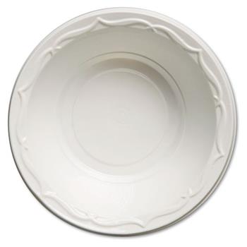 Genpak&#174; Aristocrat Plastic Bowls, 12 Ounces, White, Round, 125/Pack, 8 Packs/CT