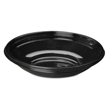 Genpak Aristocrat Plastic Bowls, 24 oz, Black, 125/Pack, 4 Packs/CT