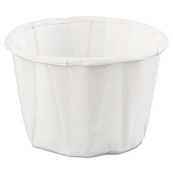 Genpak Squat Paper Portion Cup, 1oz, White, 250/Bag, 20 Bags/Carton