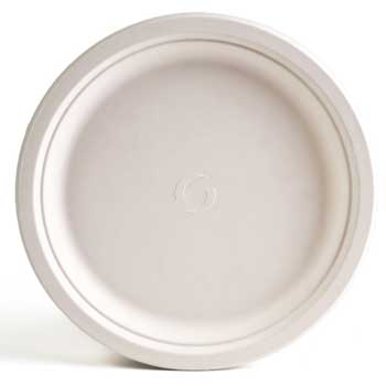 Green Wave Bagasse Plate, 9&quot; Round, 500/CT