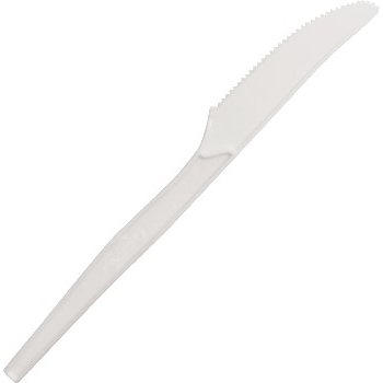 Green Wave Epoch Compostable Knives, Heavy Weight, Plastic, Full Sized, White, 1000 Knives/Carton