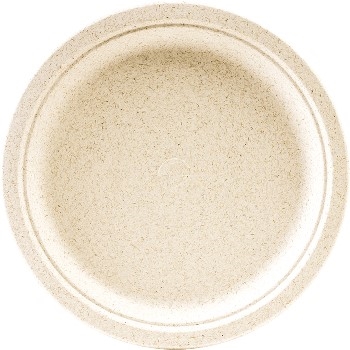 Green Wave Ovation Round Plates, Bagasse, 10&quot;, Brown, 500 Plates/Carton