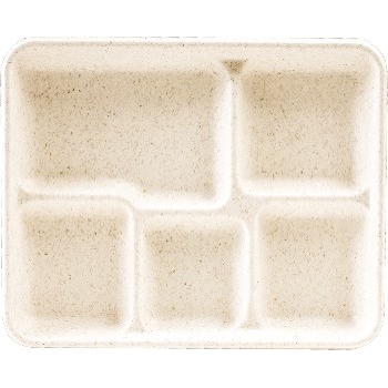 Green Wave Ovation™ 5-Compartment School Lunch Tray, 400/CT