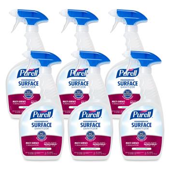PURELL Foodservice Surface Sanitizer Spray, Fragrance Free, 32 fl oz Bottle With Spray Trigger, 6/CT