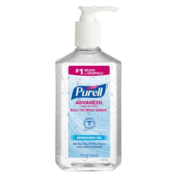 PURELL&#174; Advanced Hand Sanitizer Refreshing Gel, Clean Scent, 12 fl oz Pump Bottle, 12/CT