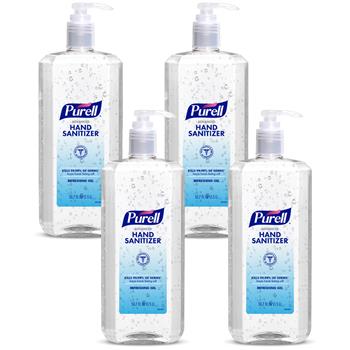 PURELL Advanced Hand Sanitizer Refreshing Gel, Clean Scent, 1.5 Liter Pump Bottle, 4 Bottles/Carton
