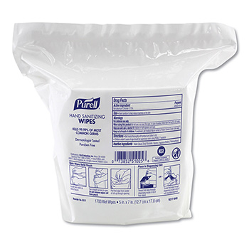 PURELL&#174; Hand Sanitizing Wipes, 8.25 x 14.06, Fresh Citrus Scent, 1700 Wipes/Pouch, 2 Pouches/CT