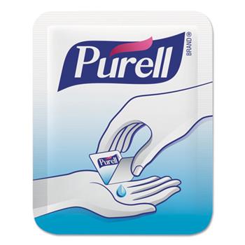 PURELL Advanced Hand Sanitizer Single Use, 1.2 mL, Packet, Clear, 125/Box