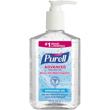 PURELL&#174; Advanced Hand Sanitizer Refreshing Gel, Clean Scent, 8 fl oz Pump Bottle, 12/CT