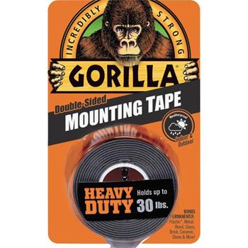 Gorilla Glue Heavy Duty Mounting Tape, 5 ft Length x 1&quot; Width, Black