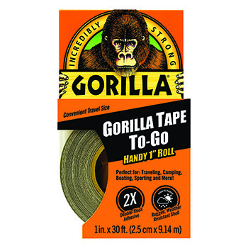 Gorilla Glue Tape, 1.5” Core, 1” x 10 yd Roll, Black