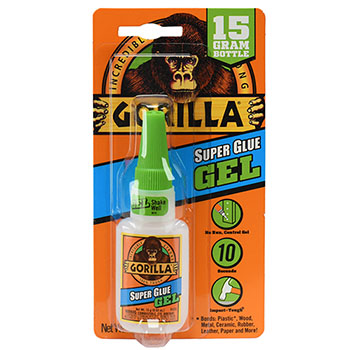 Gorilla Glue&#174; Super Glue Gel, 0.53 oz Bottle, Dries Clear