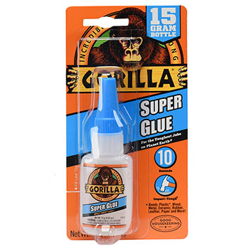 Gorilla Glue Super Glue, 0.53 oz Bottle, Dries Clear