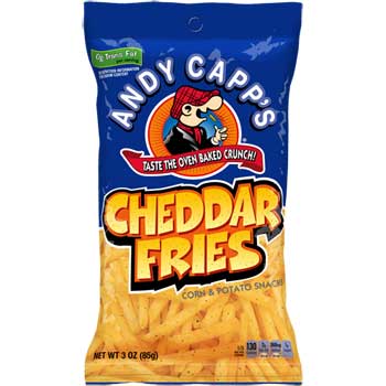Andy Capp&#39;s Cheddar Fries, 3 oz. Bag, 12/CS