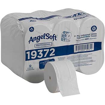 Angel Soft Compact&#174; Premium Embossed Toilet Paper, Coreless, 2-Ply, 1125 Sheets, 18 Rolls/CT