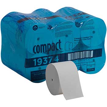 Georgia Pacific Professional Recycled Toilet Paper, Coreless, 1-Ply, 3000 Sheets, 18 Rolls/CT