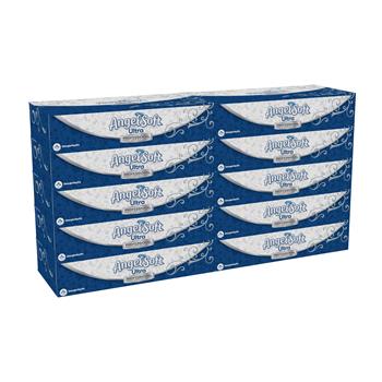 Angel Soft Facial Tissue, Flat Box, 2-Ply, 125 Sheets, 10 Boxes/CT