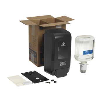 Georgia Pacific Professional Pacific Blue Ultra Manual Soap/Sanitizer Dispenser Starter Kit, 1 Dispenser &amp; 1 Gentle Foam Soap Refill, Black