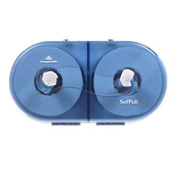 Georgia Pacific Professional 2-Roll Side-By-Side Center Pull High-Capacity Toilet Paper Dispenser, 20.13 in x 7 in x 10.75 inx, Blue