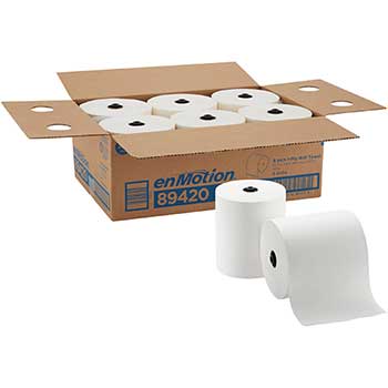 enMotion&#174; Paper Towel Roll, 8&quot;, 700&#39;, White, 6 Rolls/CT