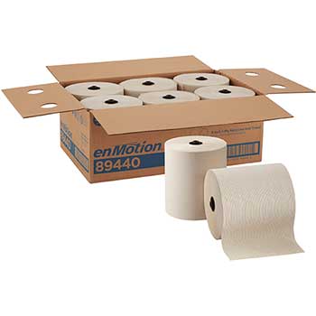 enMotion Recycled Paper Towel Roll, 8&quot;, 700&#39;, Brown, 6 Rolls/CT
