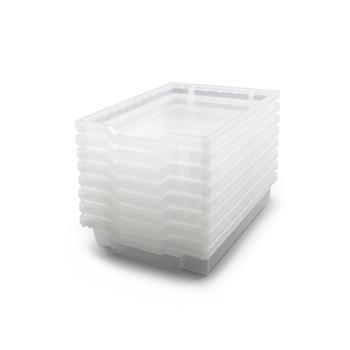 Gratnells Shallow F1 Tray, Translucent, 8/Pack
