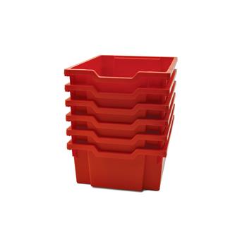 Gratnells Deep F2 Tray, Flame Red, 6/Pack